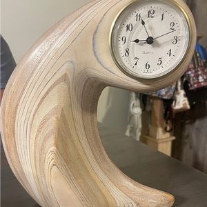 Wood sculpture w / clock by R Hargrave